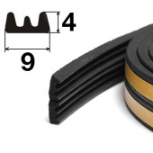 Уплотнитель самоклеящийся APECS E 9*4 черный (150м)