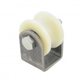 Ролик КАПРОЛОН d 50 под ТРУБУ d.1/2" на ПЛАТФОРМЕ (К2524)