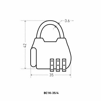 Замок навесной АЛЛЮР ВС1К-35/4 (HA806) GP золото кодовый d=4мм - 14753_2