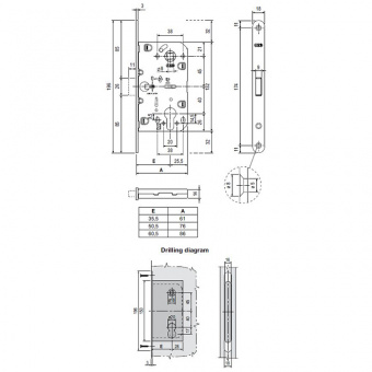 Замок AGB MEDIANA POLARIS под цилиндр (черный) B061035093 - 133792