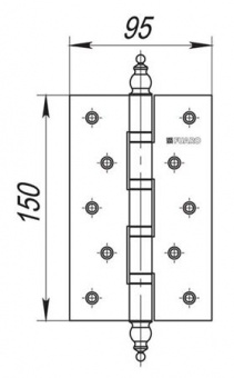 Петля универсальная Fuaro 4ВВ 150*95*3 РN - 9422.750x0