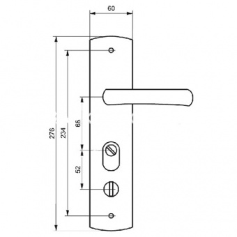 Ручка на планке MASTER LOCK Эллипс (не автоматияеская) Левая - 13905_2