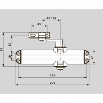 Доводчик дверной DORMA Dorma-TS-Compakt (серый) EN2-3-4 - 2395_2