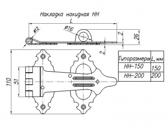 Накладка накидная фигурная НОЭЗ НН-200-SL черный матовый - 12686_2