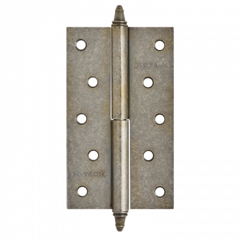 Петля Нора-М 610-5" левая (125*75*2,5) заст.серебро с колп. - 5427