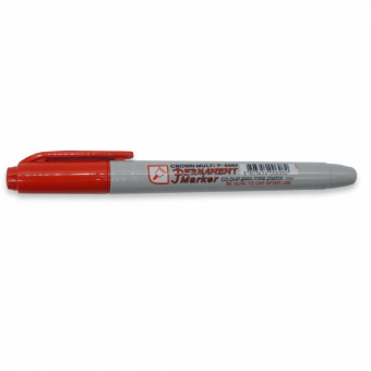 Маркер перманентный Crown "Multi Marker Super Slim", красный пулевидный 1мл 207902 - 14380
