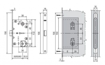 AGB MEDIANA POLARIS Замок WC, ст. бронза + ответная часть минимал B061025012640 - vcwxm79xk7qmhjf776ytk1rr0lx5n1bv