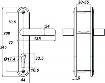 Ручки на планке МЕТТЭМ HP0701 (для ЗВ4 713) медный антик - 7544_2