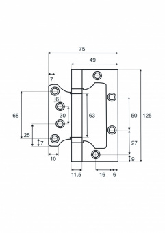 VETTORE FLUSH Петля накладная 125*75*2.5mm MBP (Чёрный матовый)  - jdiy8azkll5l0ch8olhsk5x2ygj7il2r