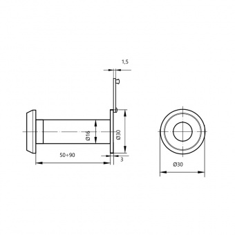 Глазок дверной AVERS 2216/50-90-BLM - 14525_2