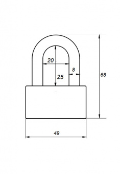 Замок навесной ABUS 717AL/45 GREEN C/BLISTER - схема