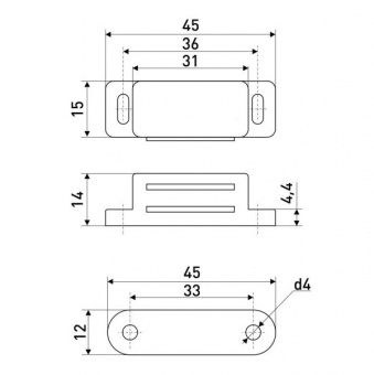 Магнит мебельный StahlBuro L-45 h-14 белый (4шт.)  - 3c596780_2230_11ee_8231_00e0ed875fc0_b48e364e_94fa_11ee_8246_00e0ed875fc0