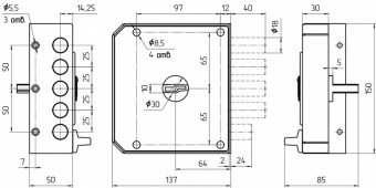 Замок накладной Меттэм ЗН4 032.0.1 (3 ключа)правый с задвижкой - 5127_2