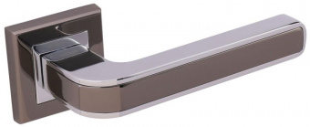 Дверная ручка ADDEN BAU PIEZA Q360 на квадратной розетке BLACK NICKEL/CHROME черный никель/хром - 9391