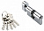Цилиндровый механизм ADDEN BAU YL 5-60 KNOB Хром 60 мм ключ/вертушка