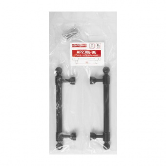 Ручка-скоба мебельная StahlBuro AP2306-96 2шт., BL матовый черный.  - 18d573aa_9982_11ee_8247_00e0ed875fc0_5a9f25e3_f7dd_11ee_8258_00e0ed875fc0