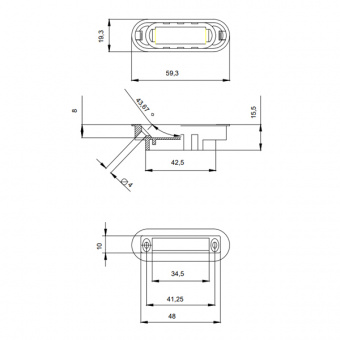 Защёлка врезная с фиксацией CODE DECO 5300-MC-WC-CR - 5300_sxema2