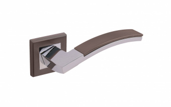 Дверная ручка ADDEN BAU OBRA Q330 на квадратной розетке BLACK NICKEL/CHROME черный никель/хром - 9746