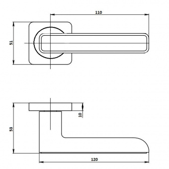 Ручка на квадратном основании VETTORE R06.045 SN/CR - 13698_2