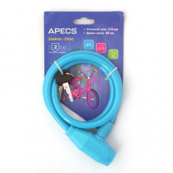Замок велосипедный Apecs PD-81-80CM-BLUE - 6999