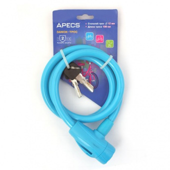 Замок велосипедный Apecs PD-84-100CM-BLUE - 6995