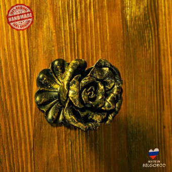 Ручка-кнопка "Роза" (черная) уп. 8 шт. - 13365