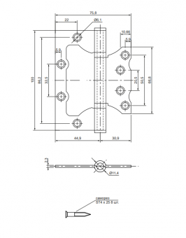 Петля накладная Vanger 100*75*2,3-P2-AB - 2025-02-21_11-27-43