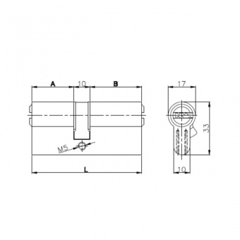 Цилиндровый механизм KALE KILIT 164OBS SN/80 (30х10х40) латунь - 1553_10