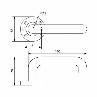 Ручка СТАНДАРТ 0203 SS (60-90) INOX нержавеющая сталь Комплект ручек  - 14697_2