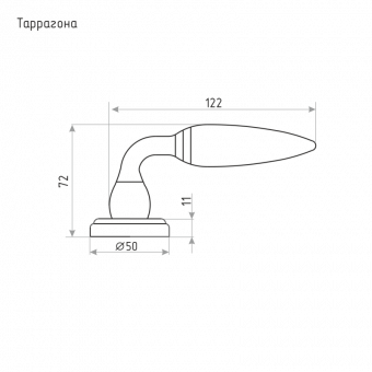 Нора-М Ручка дверная Таррагона (застаренное серебро) - 5470_10